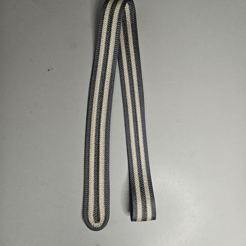 Vintage Rikes Dayton Mens Knit‎ Tie Blue Cream Striped Square End Skinny 60s